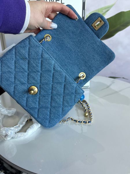 Джинсова сумка Chanel Denim Pearl Crush Mini Flap Bag 3543774 фото