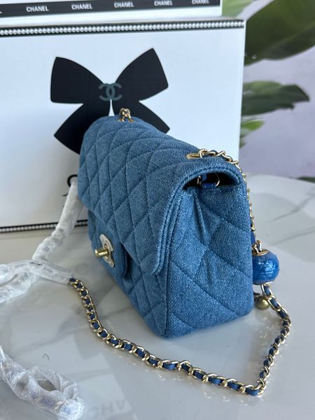 Джинсова сумка Chanel Denim Pearl Crush Mini Flap Bag 3543774 фото