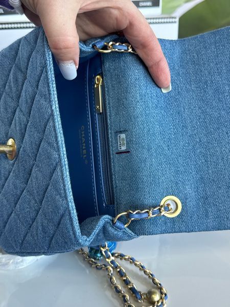 Джинсова сумка Chanel Denim Pearl Crush Mini Flap Bag 3543774 фото