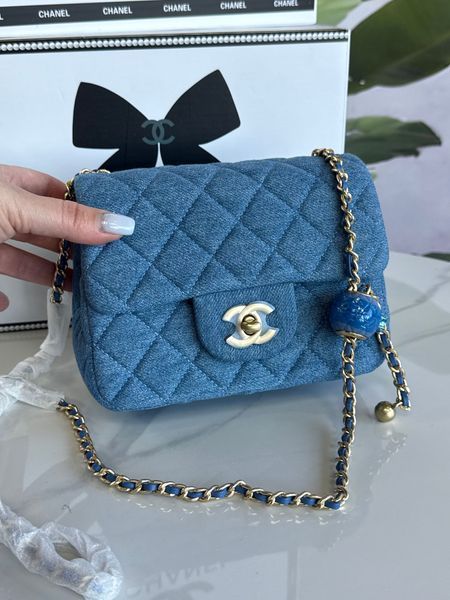 Джинсова сумка Chanel Denim Pearl Crush Mini Flap Bag 3543774 фото