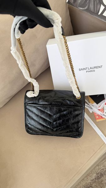 Шкіряна сумка Saint Laurent YSL Niki Black Gold 45464 фото