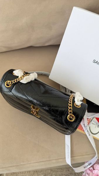 Шкіряна сумка Saint Laurent YSL Niki Black Gold 45464 фото