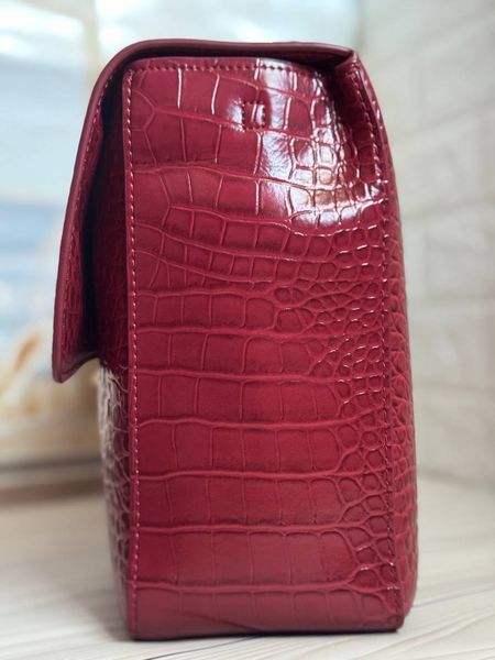 Жіноча сумка Chanel Croc Illusion Бордова 0000222 фото