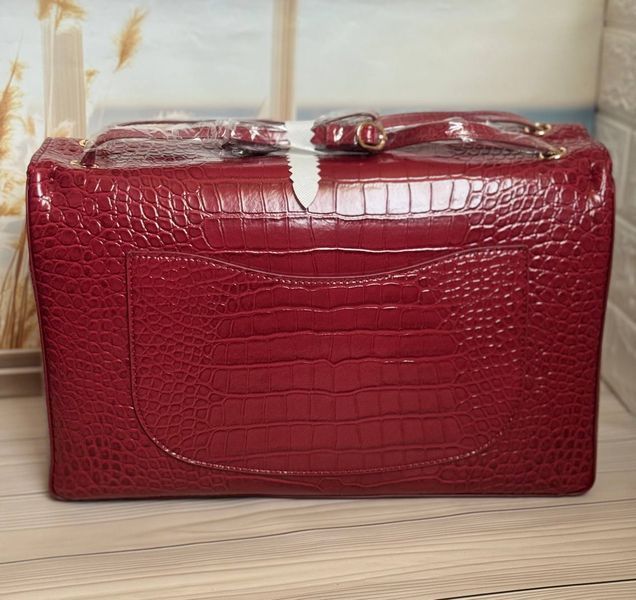 Жіноча сумка Chanel Croc Illusion Бордова 0000222 фото