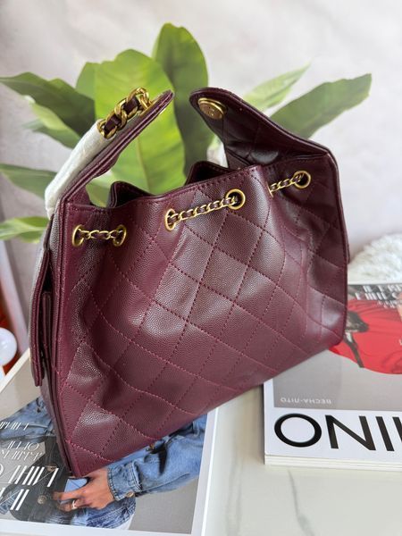 Жіноча сумка Chanel 25 Small Handbag Burgundy Caviar 658484 фото