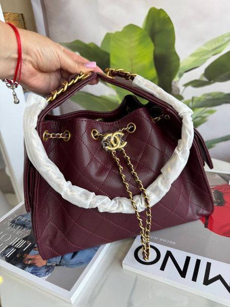 Жіноча сумка Chanel 25 Small Handbag Burgundy Caviar 658484 фото