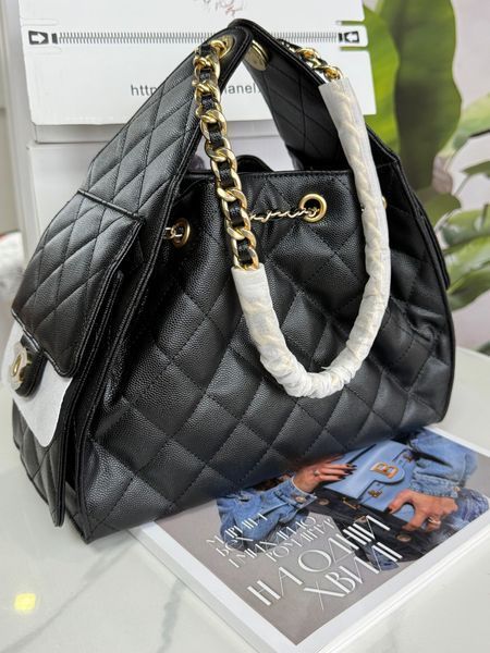 Жіноча сумка Chanel 25 Small Hobo Handbag Black Caviar 06785 фото