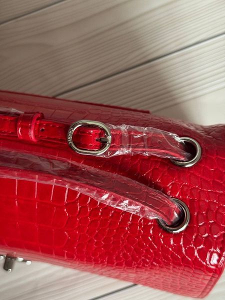 Жіноча лакована сумка Chanel Classic Maxi Flap Red Crocodile Silver  6644526 фото