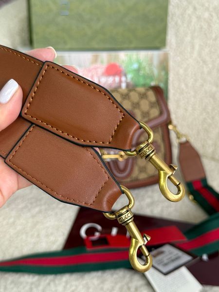 Жіноча сумка Gucci Horsebit 1955 Shoulder Bag GG Supreme Canvas Brown 999963 фото