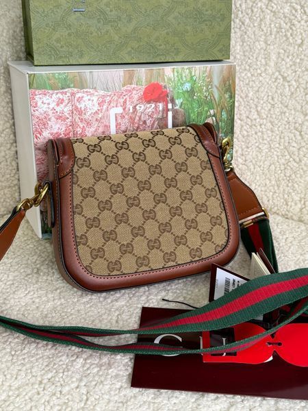 Жіноча сумка Gucci Horsebit 1955 Shoulder Bag GG Supreme Canvas Brown 999963 фото