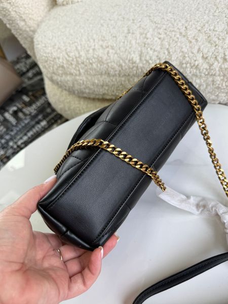 Жіноча шкіряна сумка Saint Laurent Loulou Puffer Toy Black Gold 11224567 фото