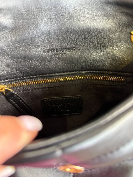 Жіноча шкіряна сумка Saint Laurent Loulou Puffer Toy Black Gold 11224567 фото