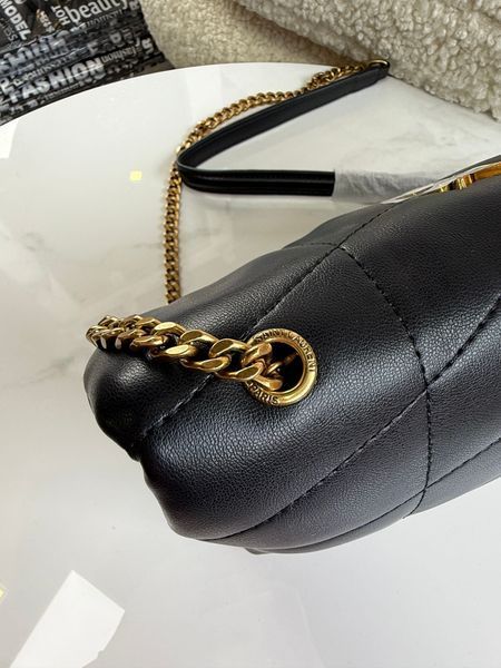 Жіноча шкіряна сумка Saint Laurent Loulou Puffer Toy Black Gold 11224567 фото