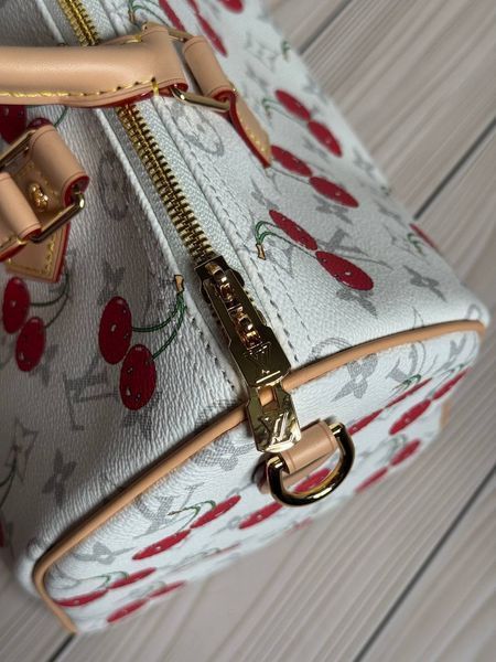 Жіноча сумка Louis Vuitton x Takashi Murakami Speedy 30 Cherry White Monogram 112345 фото