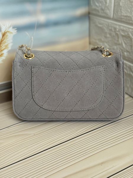 Жіноча замшева сумка Chanel Classic Flap Grey 333521 фото