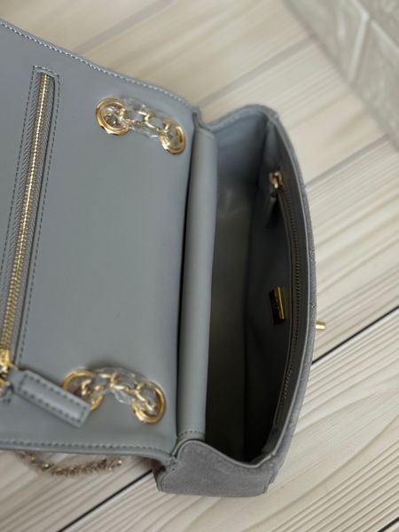 Жіноча замшева сумка Chanel Classic Flap Grey 333521 фото