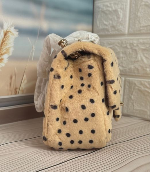 Жіноча хутряна сумка Chanel Classic Flap Polka Dot 78885 фото