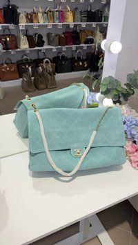 Жіноча замшева сумка Chanel Souplissimo Maxi Flap Mint Green 99664333 фото