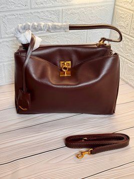 Жіноча шкіряна сумка Balenciaga Rodeo Burgundy BR28B фото