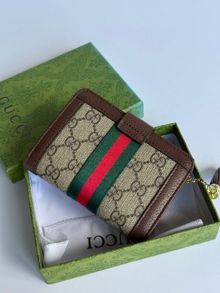 Жіночий гаманець Gucci Ophidia GG Medium Wallet коричневий канва 4242 фото