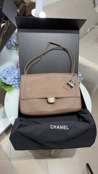 Жіноча шкіряна сумка Chanel Maxi Flap Тауп 0000442 фото