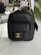 Жіноча шкіряна сумка Chanel Quilted Caviar Bowling Bag Black 008855 фото 3
