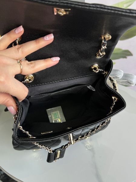 Жіночий шкіряний рюкзак Chanel Business Affinity Backpack чорний з золотом 999905 фото