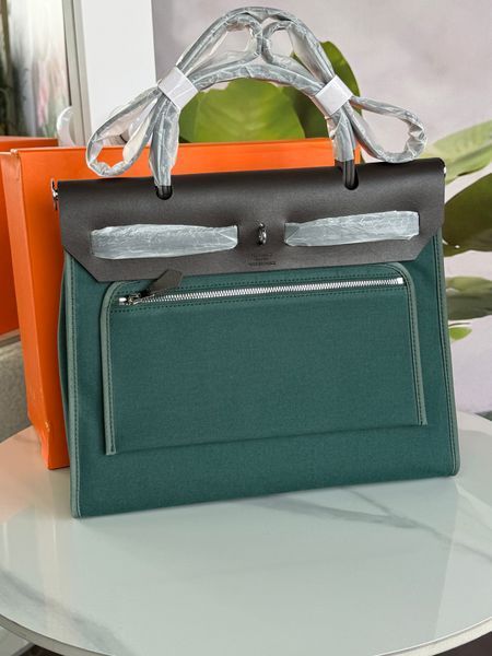 Текстильна сумка Hermes Herbag Zip 31 Green 111224555 фото