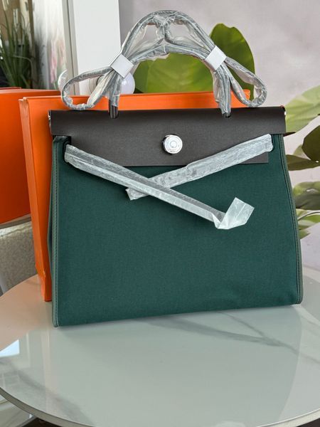 Текстильна сумка Hermes Herbag Zip 31 Green 111224555 фото