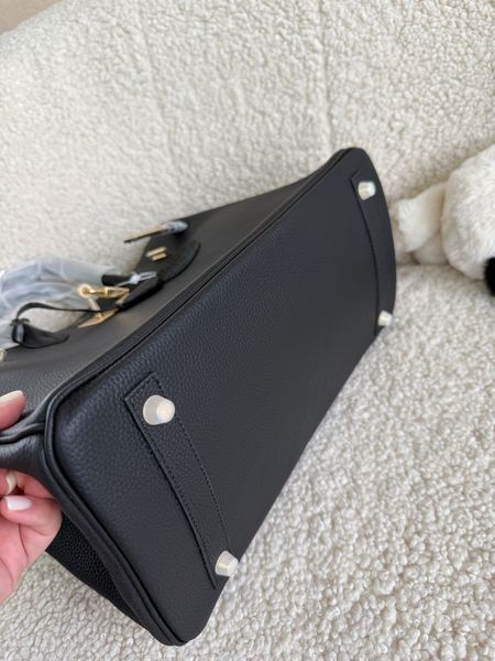 Жіноча шкіряна сумка Herm&egrave;s Birkin 35 Black Gold 54737 фото