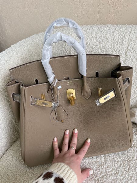 Жіноча шкіряна сумка Herm&egrave;s Birkin Etoupe Gold 352646 фото