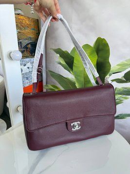 Велика жіноча сумка Chanel Maxi Flap Bag 2026 бордова шкіра Caviar 44556 фото