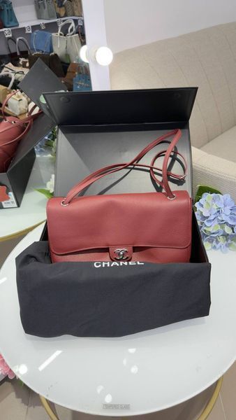 Велика жіноча сумка Chanel Maxi Flap Bag 2026 бордова шкіра Caviar 3332566 фото