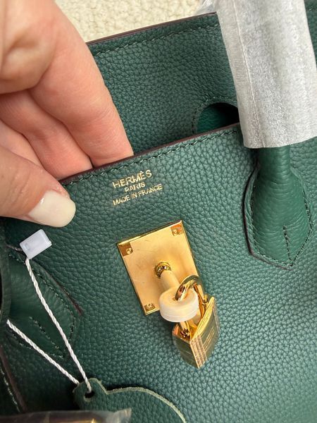 Жіноча шкіряна сумка Herm&egrave;s Birkin Green Gold 57757 фото