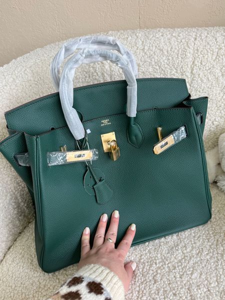 Жіноча шкіряна сумка Herm&egrave;s Birkin Green Gold 57757 фото