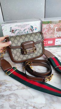 Жіноча шкіряна сумка Gucci Horsebit 1955 GG Supreme  907807 фото