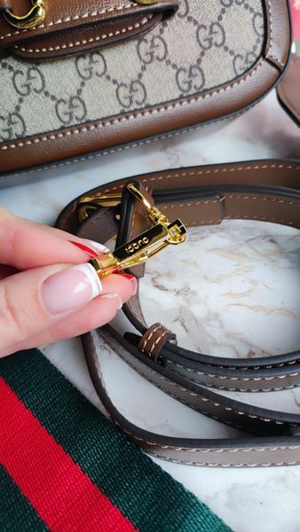 Жіноча шкіряна сумка Gucci Horsebit 1955 GG Supreme  907807 фото
