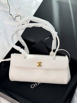 Жіноча шкіряна сумка Chanel Kelly Mini Shopping Bag White 77563 фото